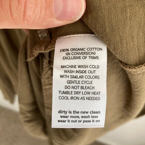 Toad&Co Primo Tiered Midi Short Sleeve Dress Brown Green Cotton Outdoors Large - Picture 9 of 10